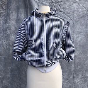 Vintage Striped Lacoste Windbreaker w/ Hood